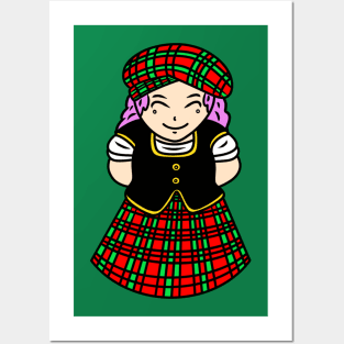 Chibi Scottish girl Posters and Art